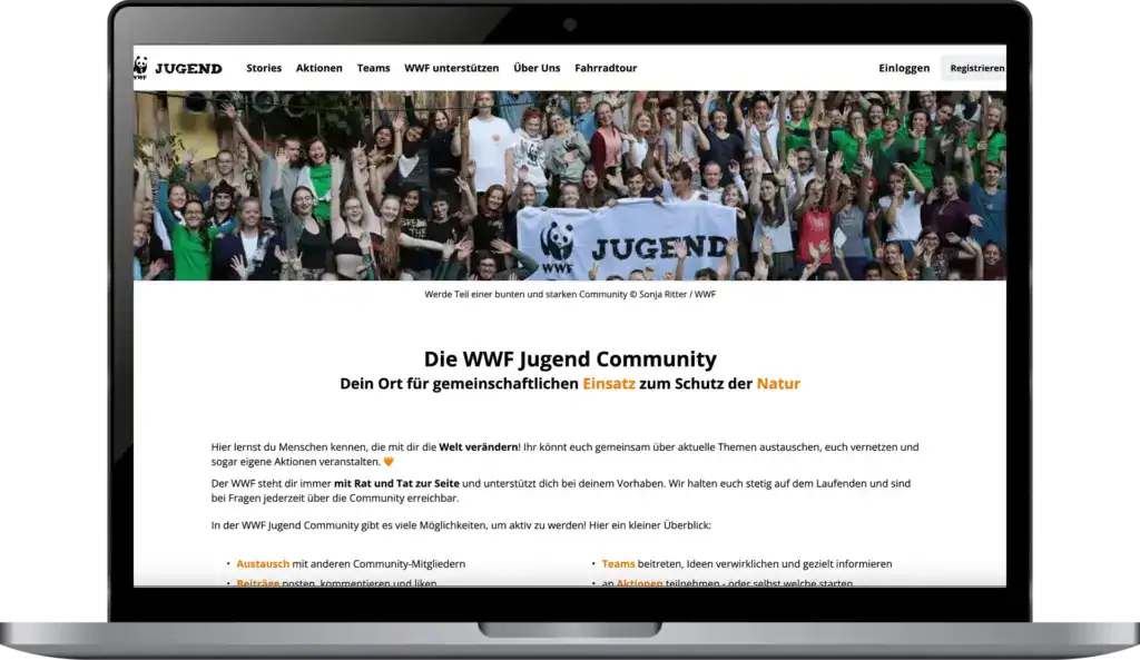 Symbolbild WWF Jugend Community Webseite