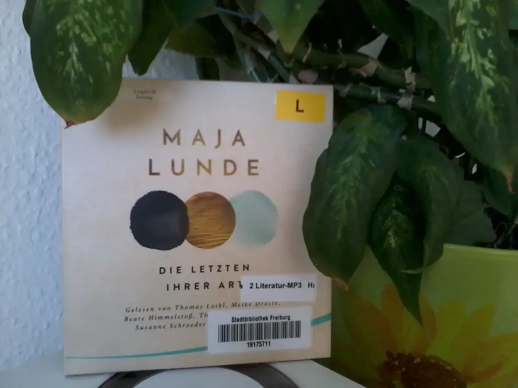 Die CD-Hülle "Die Letzten ihrer Art" steht auf einem weißen CD-Player, daneben eine Pflanze