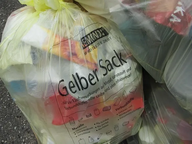 Das Bild zeigt einen vollen Gelben Sack.
